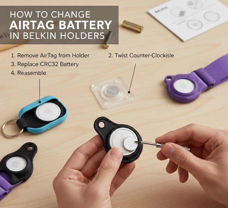 How to Change AirTag Battery in Belkin Holders