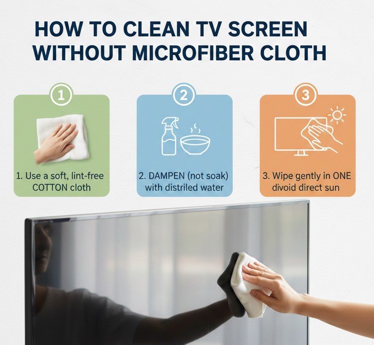 How to Clean TV Screen Without Microfiber Cloth