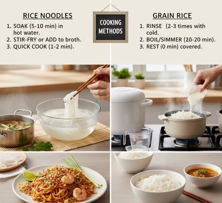 How to Cook Rice Noodles Different from Grain Rice 1