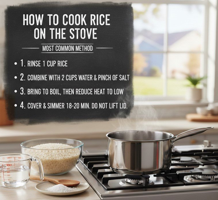 How to Cook Rice on the Stove Most Common Method