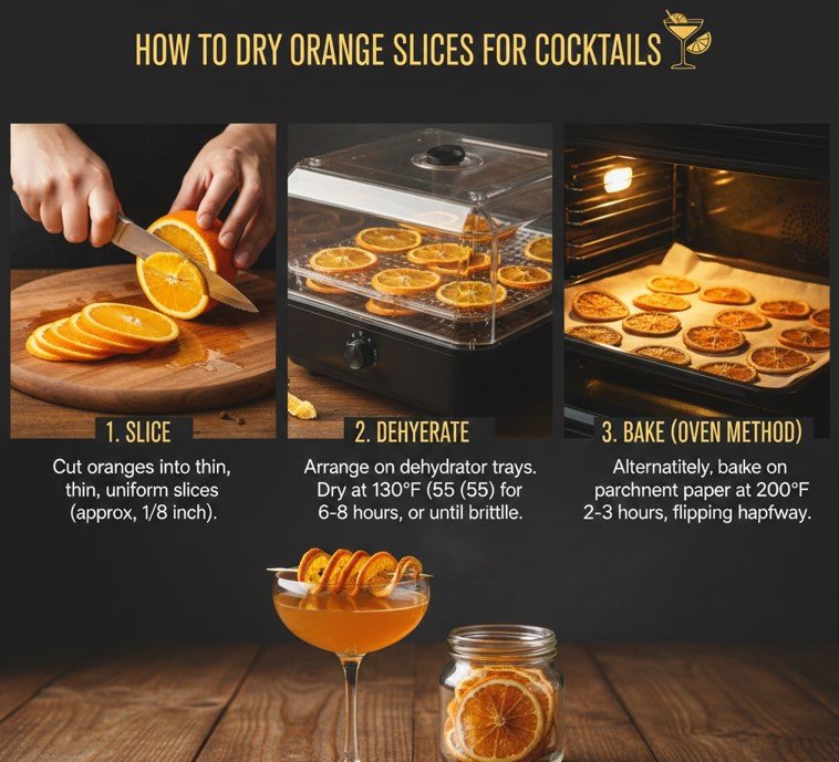 How to Dry Orange Slices for Cocktails