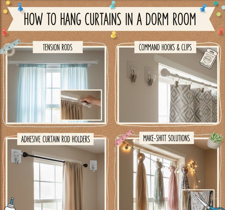 How to Hang Curtains in a Dorm Room