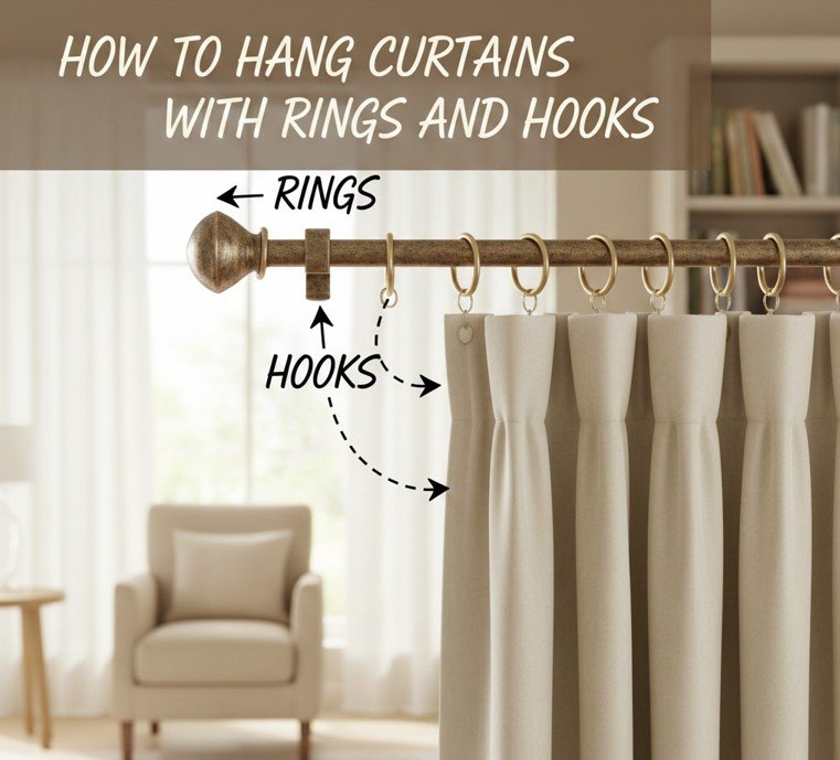 How to Hang Curtains with Rings and Hooks