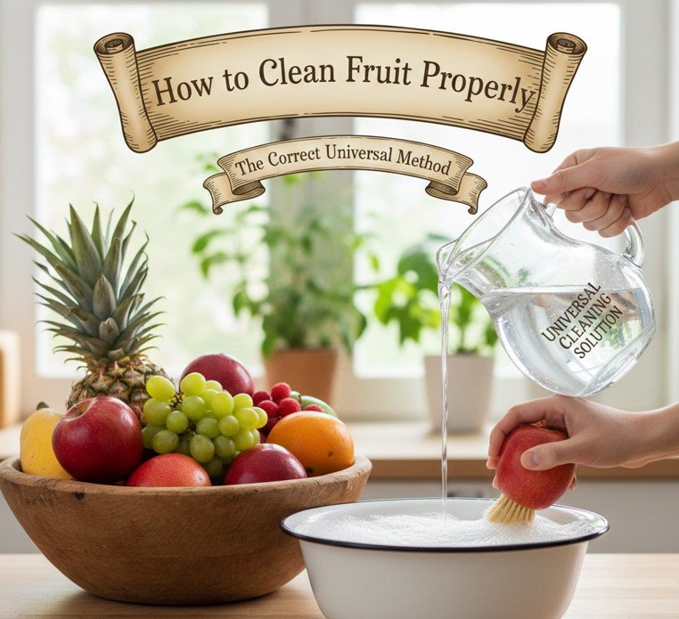 Learn how to clean fruit properly using baking soda vinegar and natural methods to remove dirt bacteria and pesticide residue safely