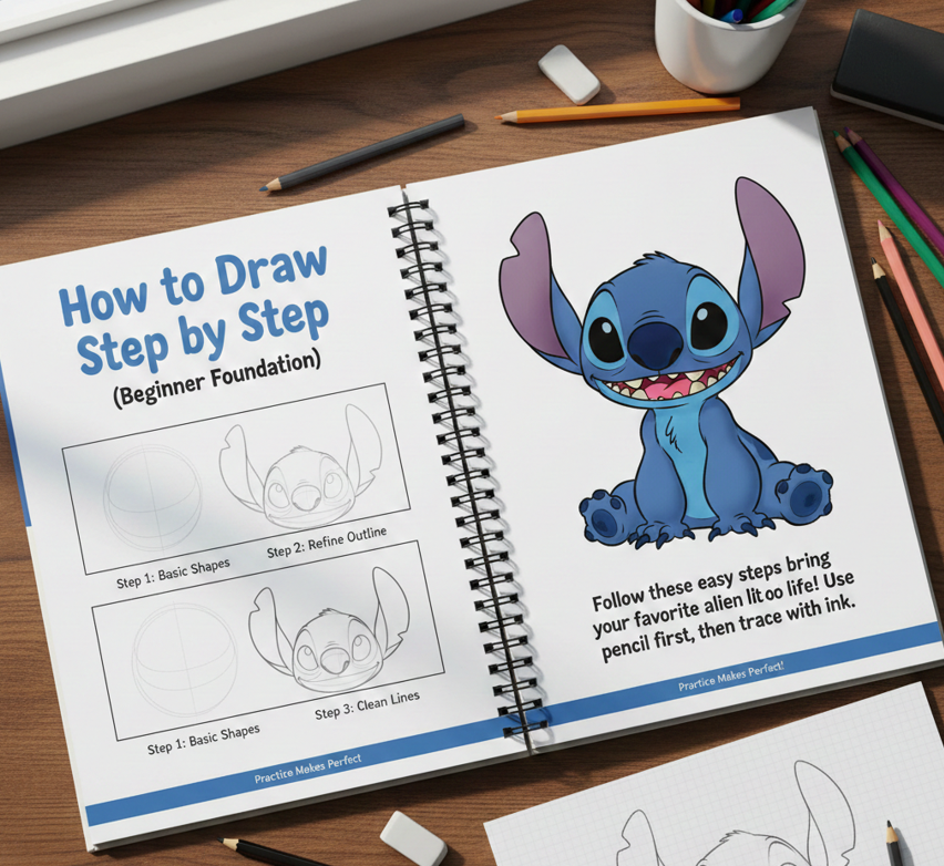 How to Draw Stitch (Complete Beginner-to-Pro Drawing Guide) image 75